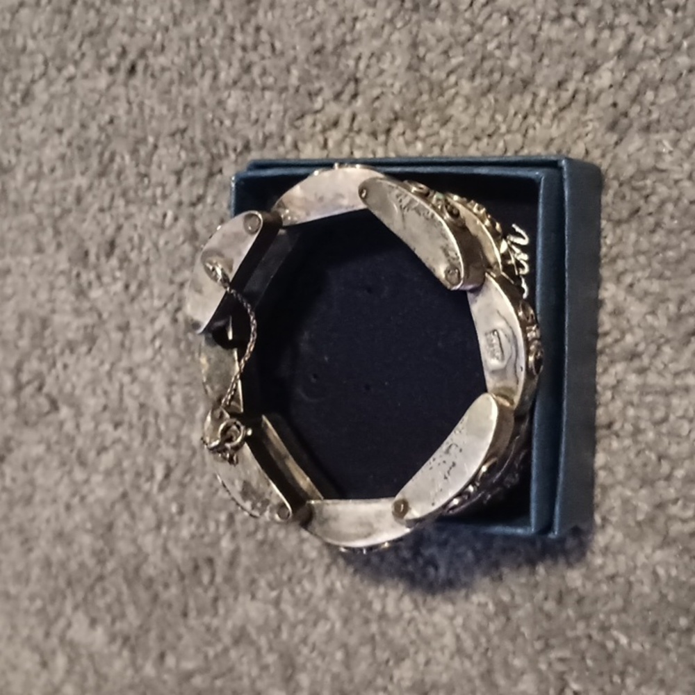 Vintage Sterling Link Bracelet - Picture 2 of 10